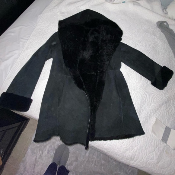 Faux fur La Rochelle trench coat - Picture 2 of 5